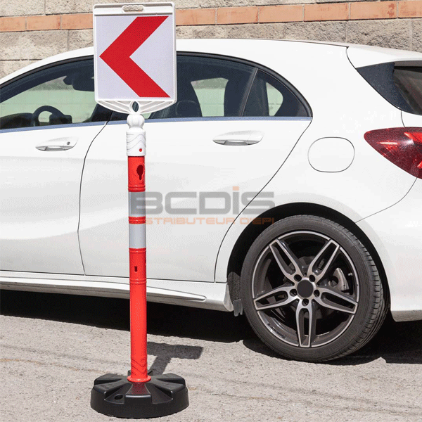 Poteau Signalétique 63 mm zeplin 1m (double réflecteur) (2)