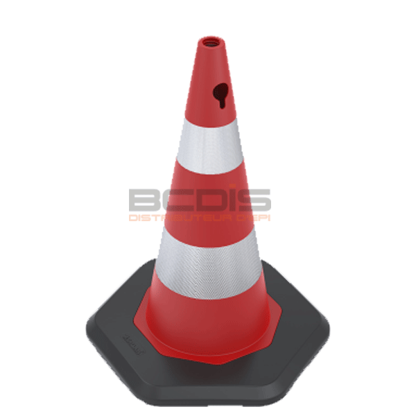 Cône signalisation PVC zeplin double réfléchissant (1)
